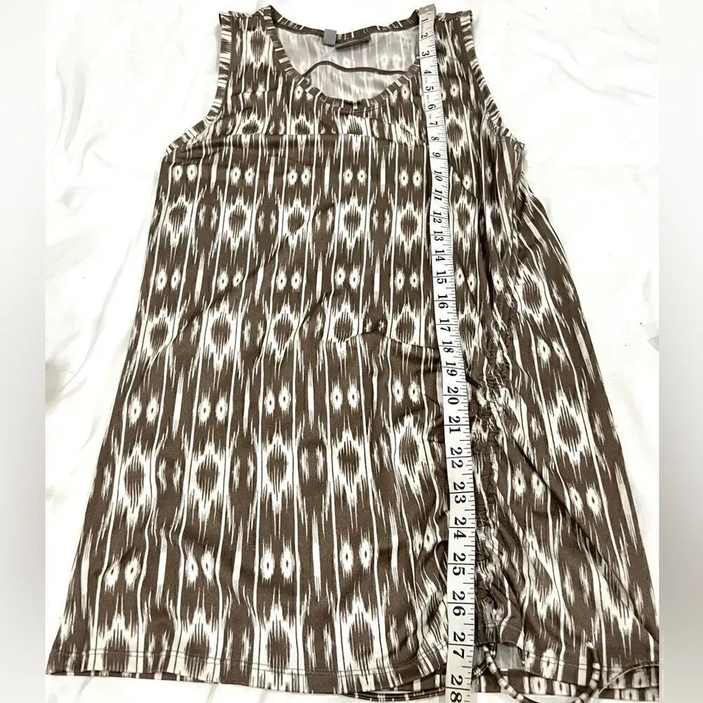 Athleta sleeveless side ruched top geometric print size medium